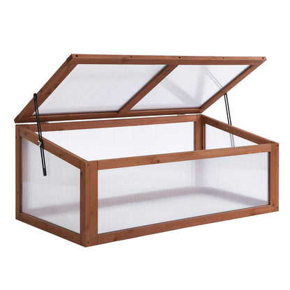 Outsunny Wooden Cold Frame in Brown