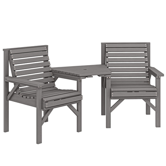 Outsunny Wooden Garden Bistro Set in Light Grey