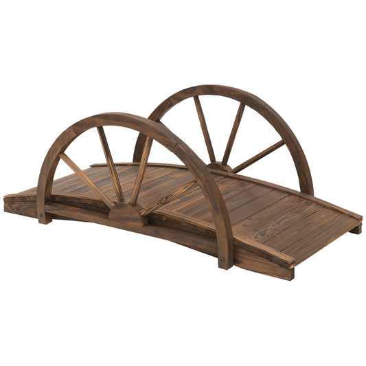 Outsunny Wooden Garden Bridge in Stained Wood Colour