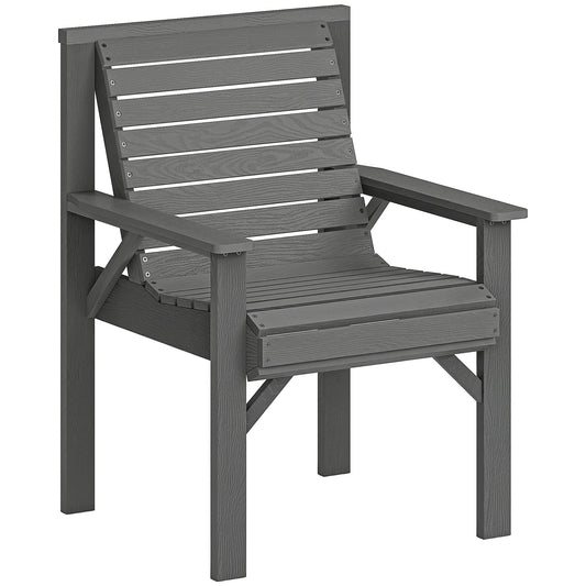 Outsunny Wooden Garden Dining Chair in Grey