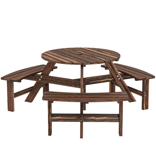 Outsunny Wooden Garden Dining Set in a Carbonised Finish