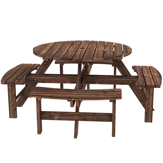 Outsunny Wooden Garden Dining Set in Tan