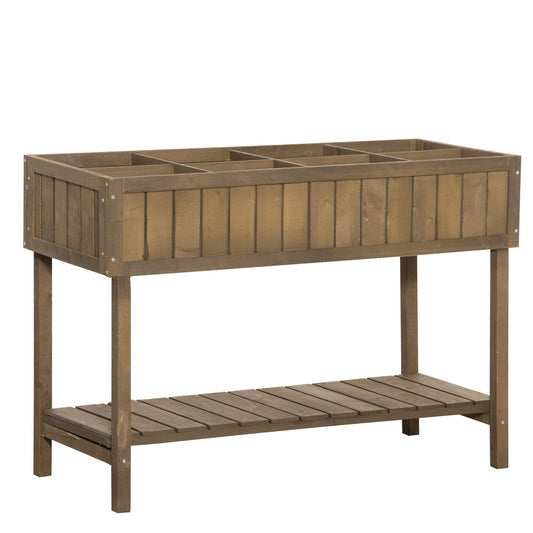 Outsunny Wooden Herb Planter in Brown