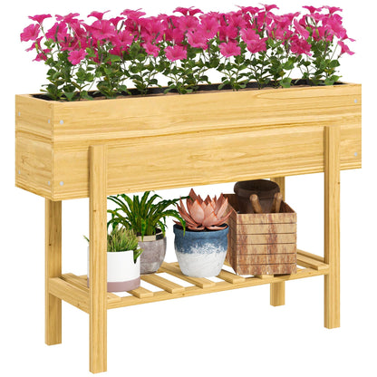 Outsunny Wooden Raised Garden Bed in a Natural Wood Finish