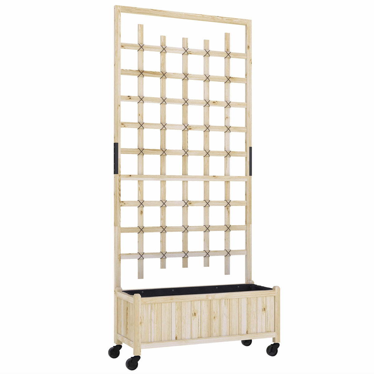 Outsunny Wooden Trellis Planter in a Natural Wood Finish