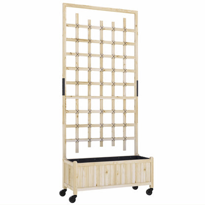 Outsunny Wooden Trellis Planter in a Natural Wood Finish