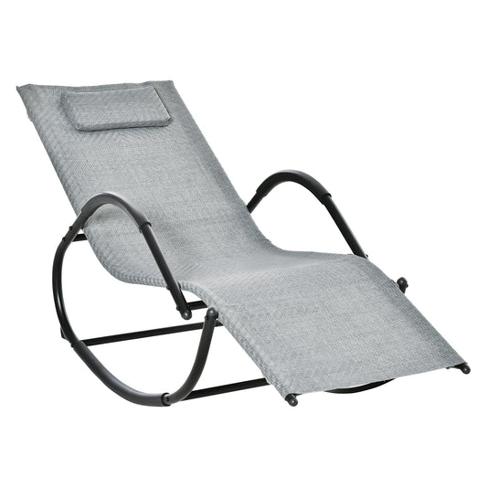 Outsunny Zero Gravity Rocking Lounge Chair in Grey