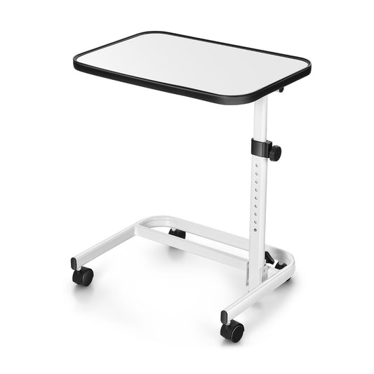 Portable Bedside Table with 9-Level Adjustable Height-White