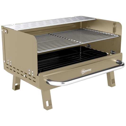 Outsunny Portable BBQ Grill in Khaki
