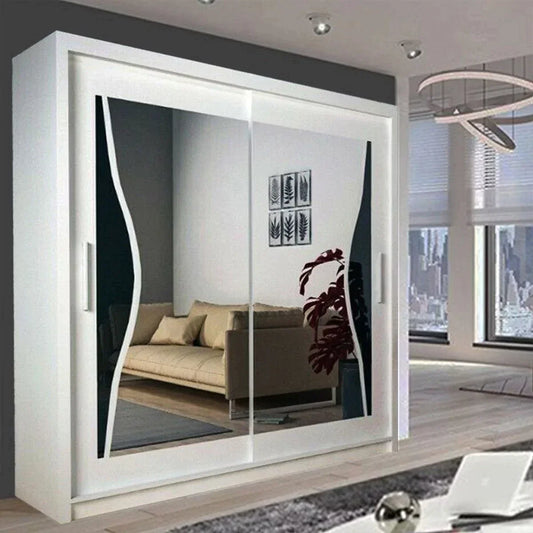 Heffner White Sliding Door Wardrobe - 3 Sizes