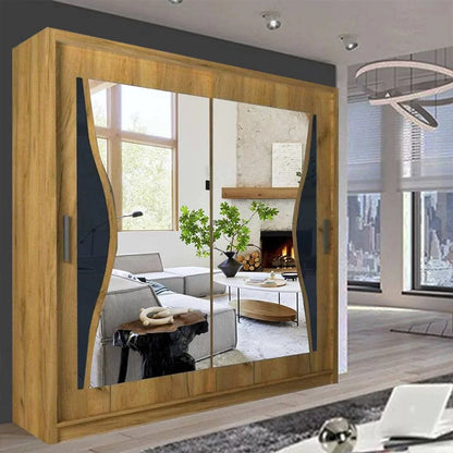 Heffner Black Sliding Door Wardrobe - 3 Sizes