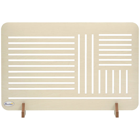 PawHut Freestanding Pet Gate, Portable Dog Barrier Gate with Feet for Small Breeds, 75 x 51 cm, Natural Wood