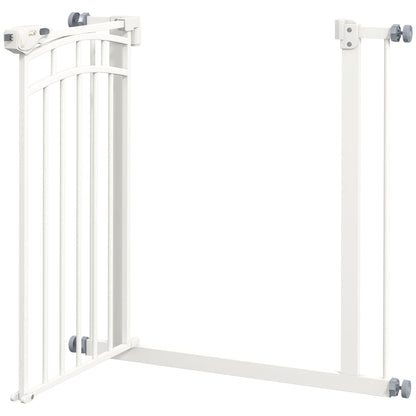 PawHut Pressure Fit Stair Gate, Dog Gate w/ Auto Closing Door, for Small, Medium Dog, Easy Installation, for 74-80cm Opening