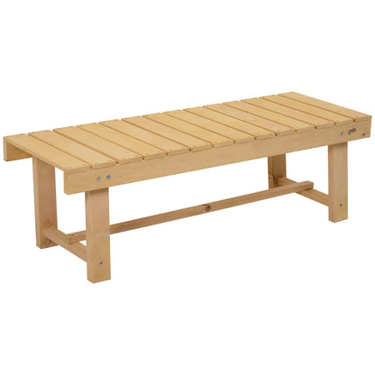 Outsunny 5-częściowa drewniana ławka ogrodowa do użytku wewnątrz i na zewnątrz, 2-osobowa, jodła, 110 dł. x 38 szer. x 35 wys. cm, kolor naturalny