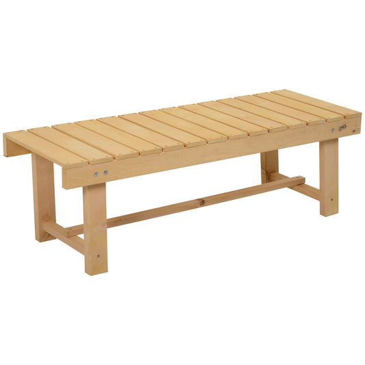 Outsunny 5-częściowa drewniana ławka ogrodowa do użytku wewnątrz i na zewnątrz, 2-osobowa, jodła, 110 dł. x 38 szer. x 35 wys. cm, kolor naturalny