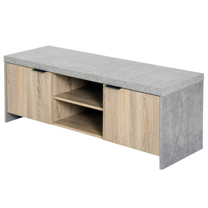 Wooden TV Unit 1.2M TV Stand Cabinet Home Media Centre DVD CD Storage Unit Entertainment Station Living Room Furniture-Grey