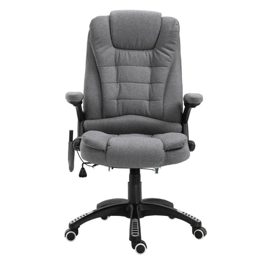 Gray office chair with armrests on a white background