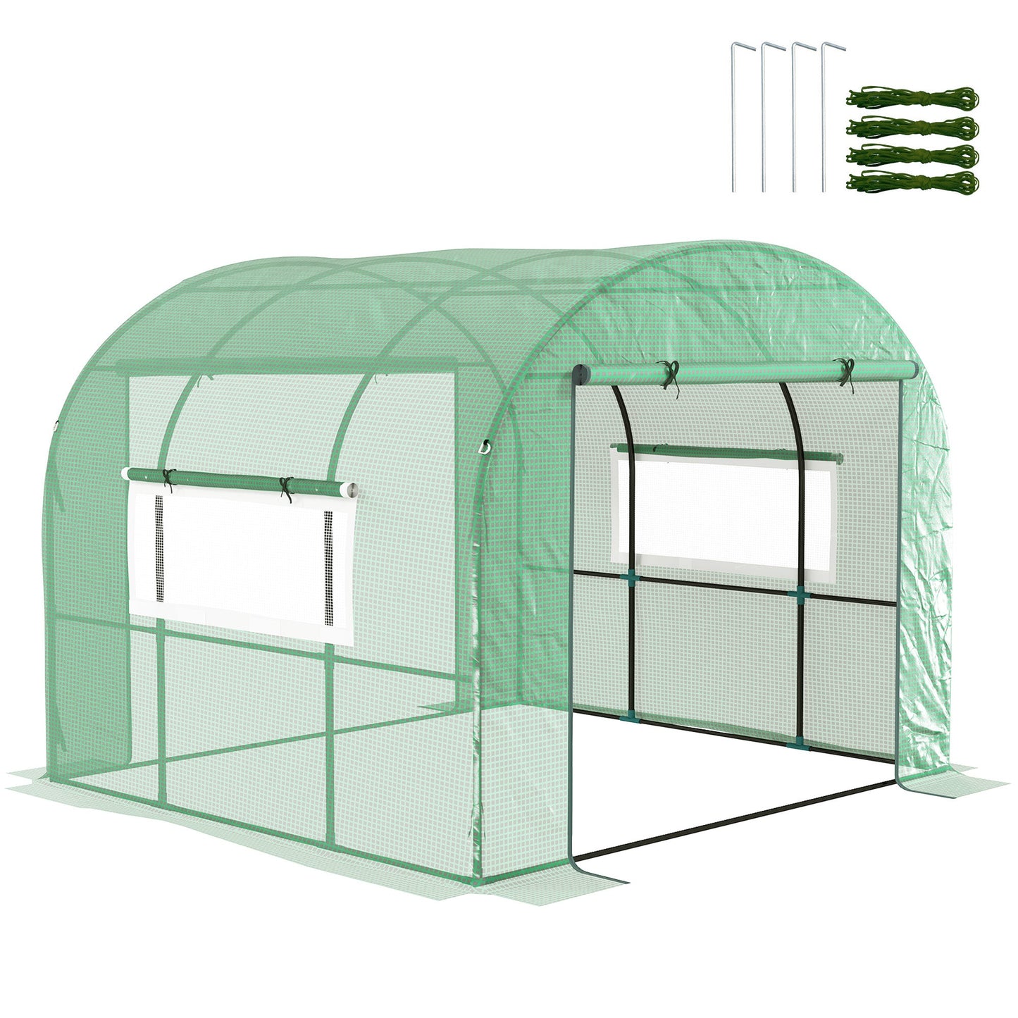 Outsunny 300 x 300cm Tunel foliowy typu walk-in - zielony