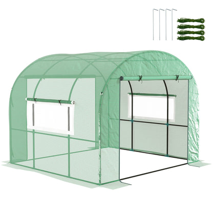 Outsunny 300 x 300cm Tunel foliowy typu walk-in - zielony