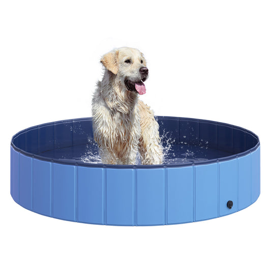 Pawhut Φ140 x 30H cm Pet Swimming Pool-Blue