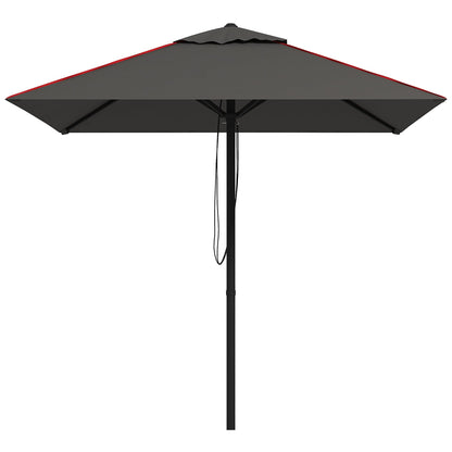 مظلة Outsunny Patio Parasol مع فتحة تهوية، مظلة طاولة سوق الحديقة، مظلة شمسية مع جانب الأنابيب، رمادي