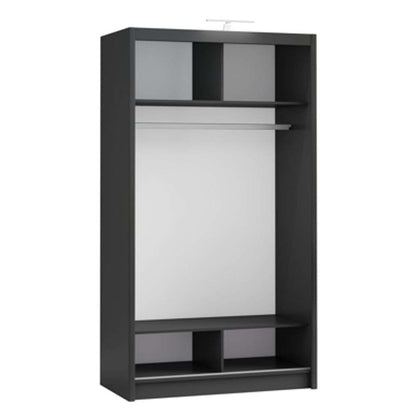 Black Full Mirrored Sliding Door Wardrobe 120cm – ALDRIDGE
