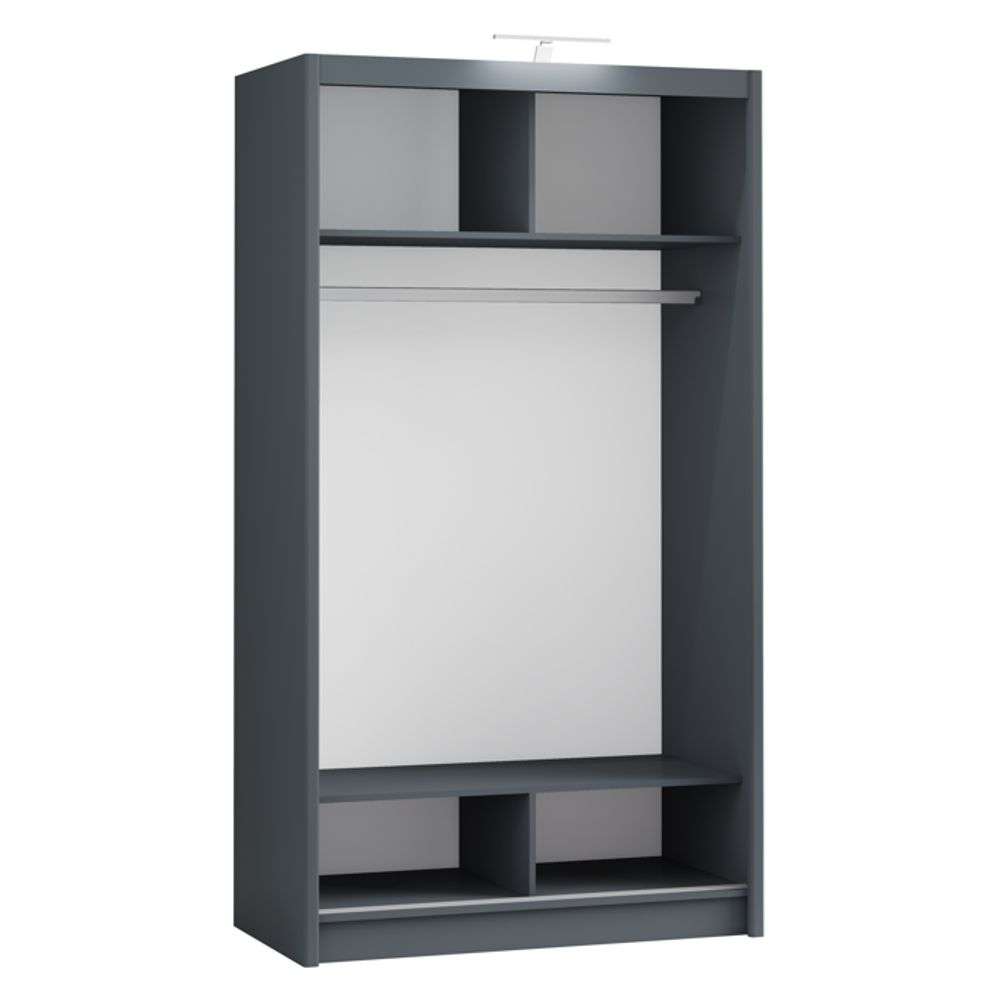 Graphite Full Mirrored Sliding Door Wardrobe 120cm – ALDRIDGE