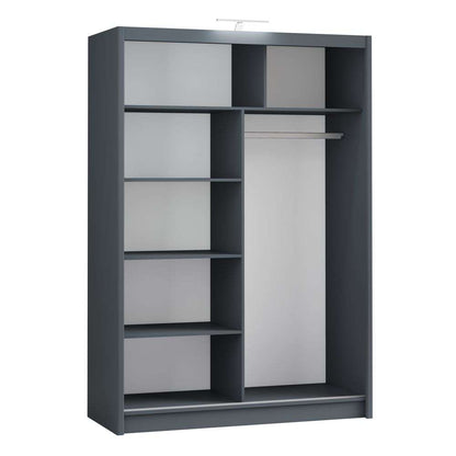 Graphite Full Mirrored Sliding Door Wardrobe 150cm – ALDRIDGE