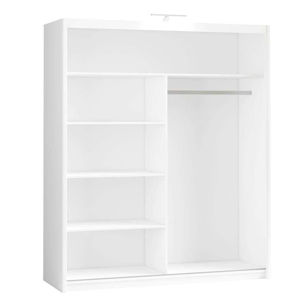 White Full Mirrored Sliding Door Wardrobe 180cm – ALDRIDGE