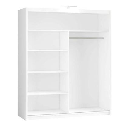 White Full Mirrored Sliding Door Wardrobe 180cm – ALDRIDGE