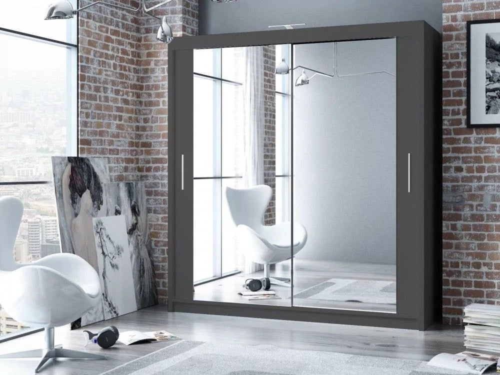 Avant Sliding Wardrobe - 180cm and Other Sizes - Black, Grey, White