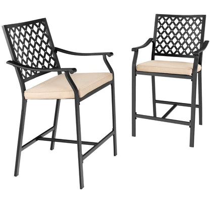 Patio Bar Stools Set of 2 Outdoor Bar Height Chairs