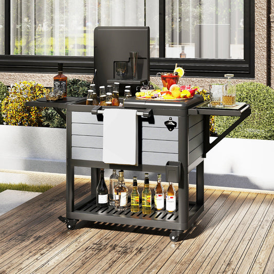 Patio Rolling Cooler Cart on Wheels for Yard Party Pool Deck