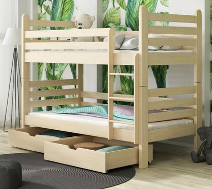 Wooden Bunk Bed Patryk with Storage