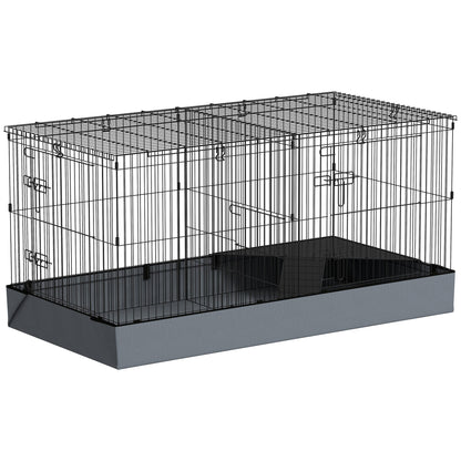 PawHut 2 in 1 Guinea Pig Cage in Black