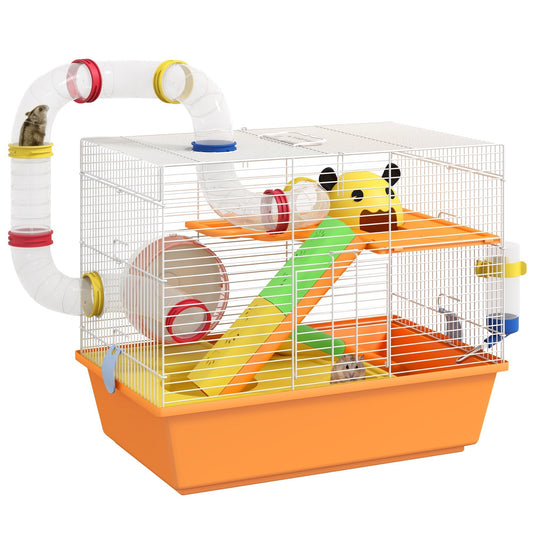 PawHut 3 Tiers Gerbil Cage in Orange