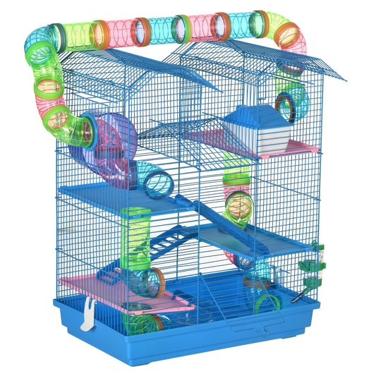 PawHut 5 Tier Hamster Cage Carrier Habitat in Blue