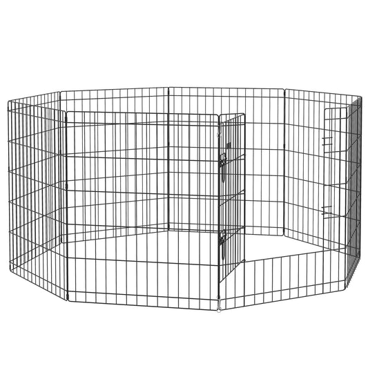 PawHut 8 Panel DIY Dog Pen with Door, for Dogs, Small Animals, Indoor/Outdoor Use, 76cm High