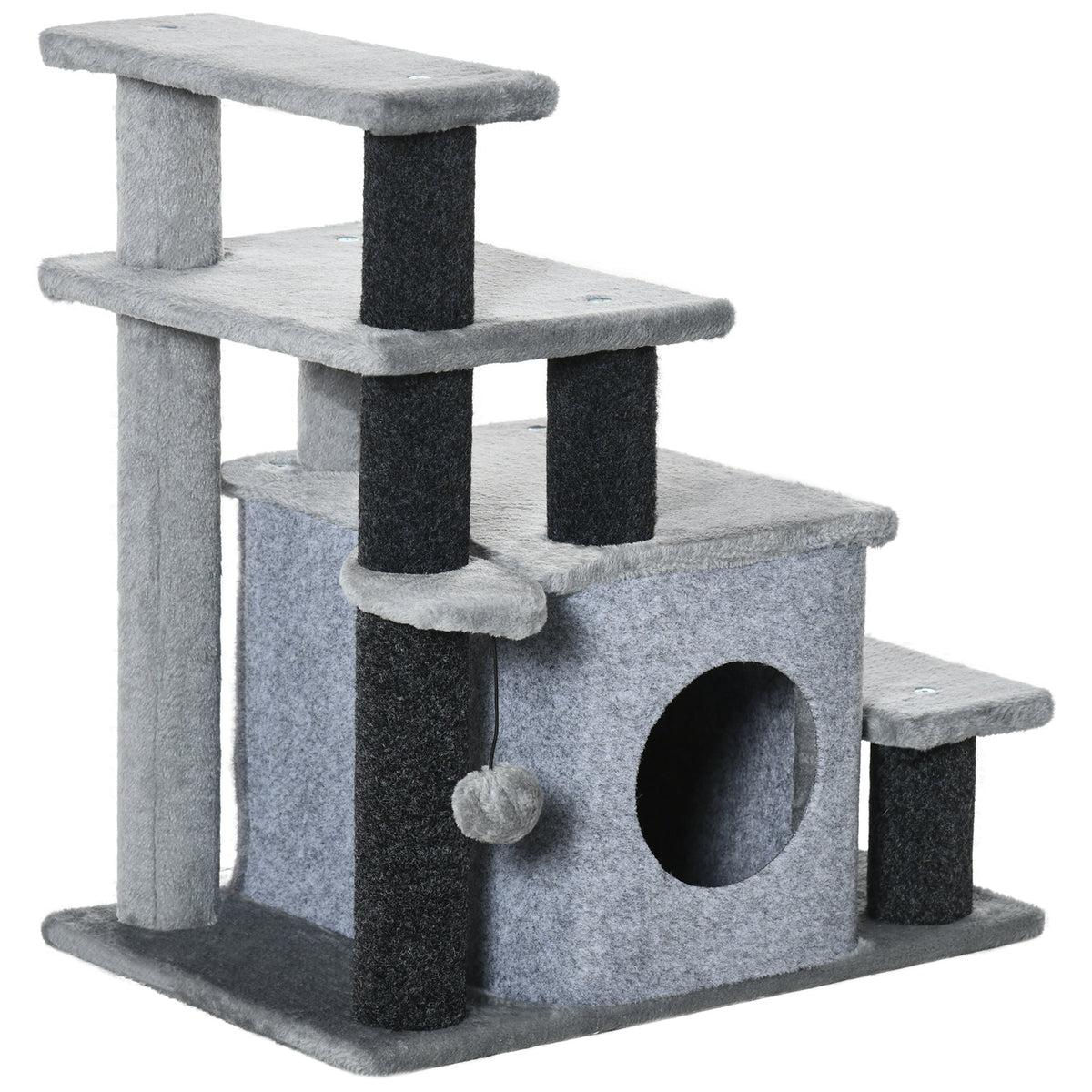 PawHut Adjustable Cat Steps in Grey