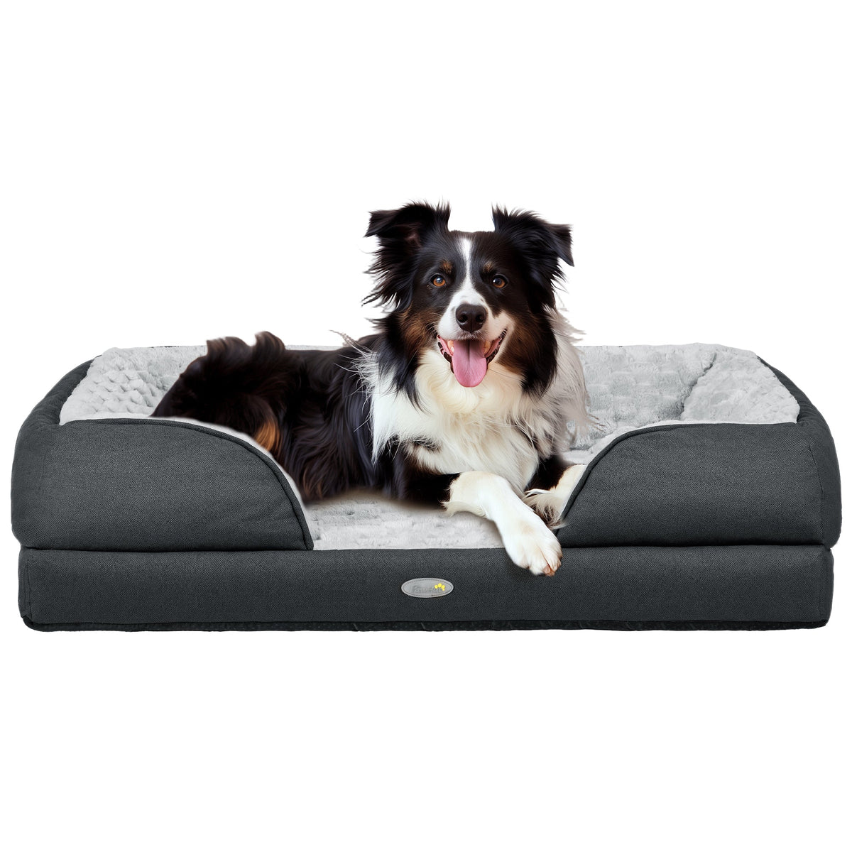 PawHut Calming Dog Bed Pet Mattress w/ Removable Cover in Charcoal Grey