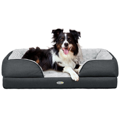 PawHut Calming Dog Bed Pet Mattress w/ Removable Cover in Charcoal Grey
