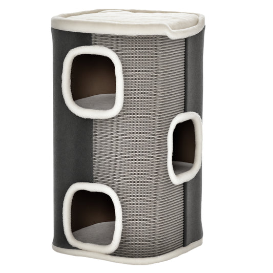 PawHut Cat Barrel Scratching Post in Grey
