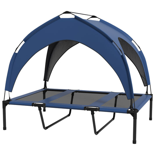 PawHut Cooling Raised Pet Bed w/ Washable Breathable Mesh in Dark Blue