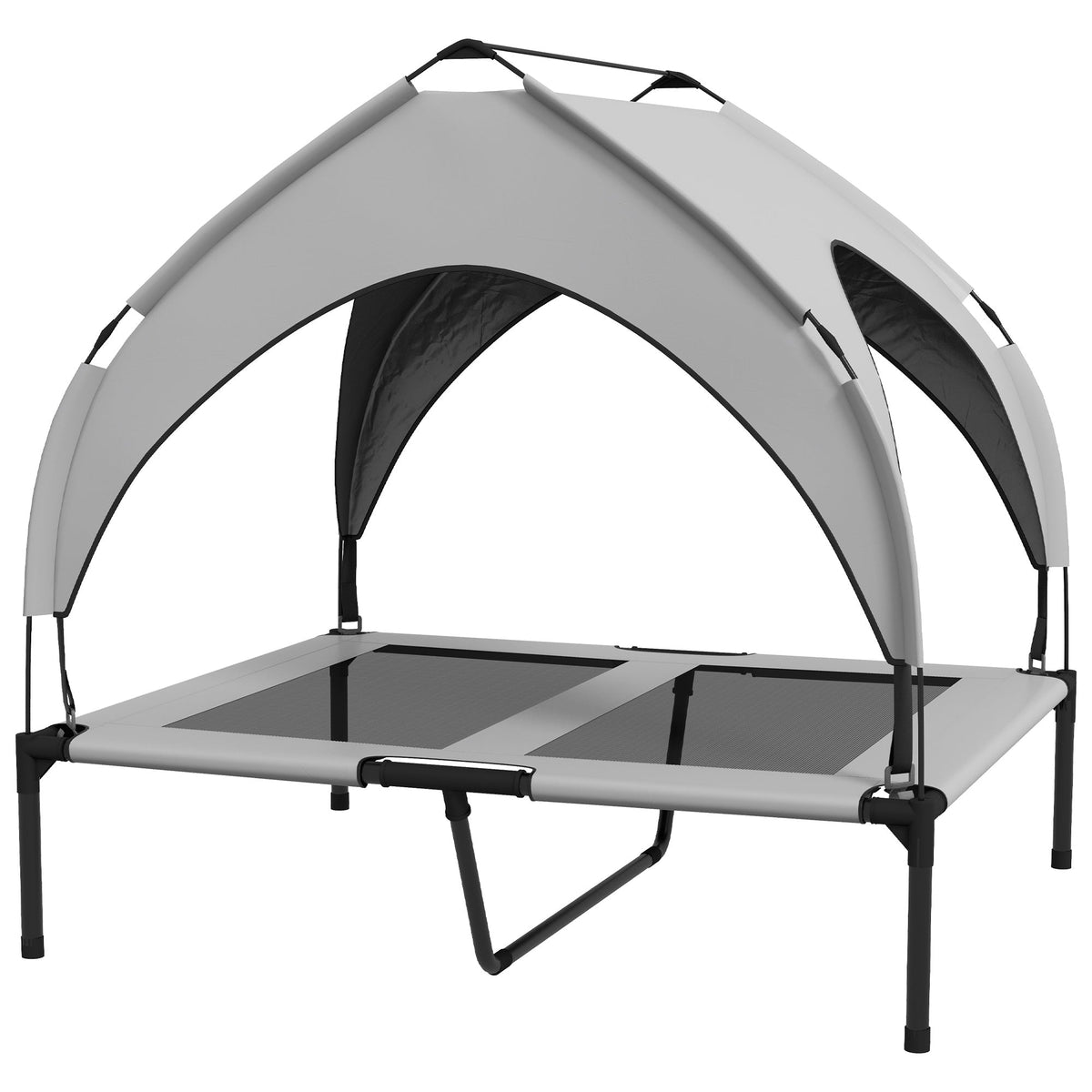 PawHut Cooling Raised Pet Bed w/ Washable Breathable Mesh in Light Grey