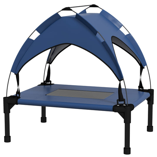 PawHut Cooling Raised Pet Bed w/ Washable Breathable Mesh in Dark Blue