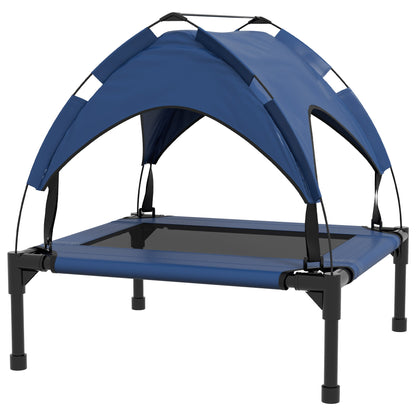 PawHut Cooling Raised Pet Bed w/ Washable Breathable Mesh in Dark Blue