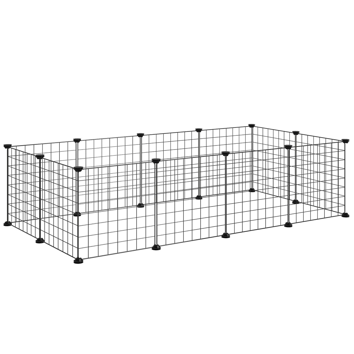 PawHut DIY Pet Playpen Metal Wire Fence in Black