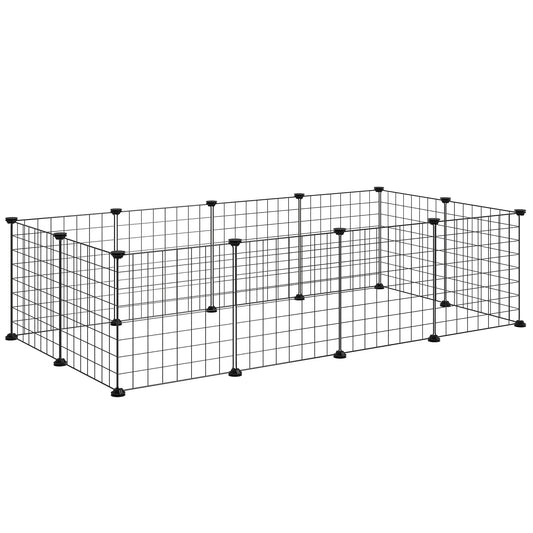 PawHut DIY Pet Playpen Metal Wire Fence in Black