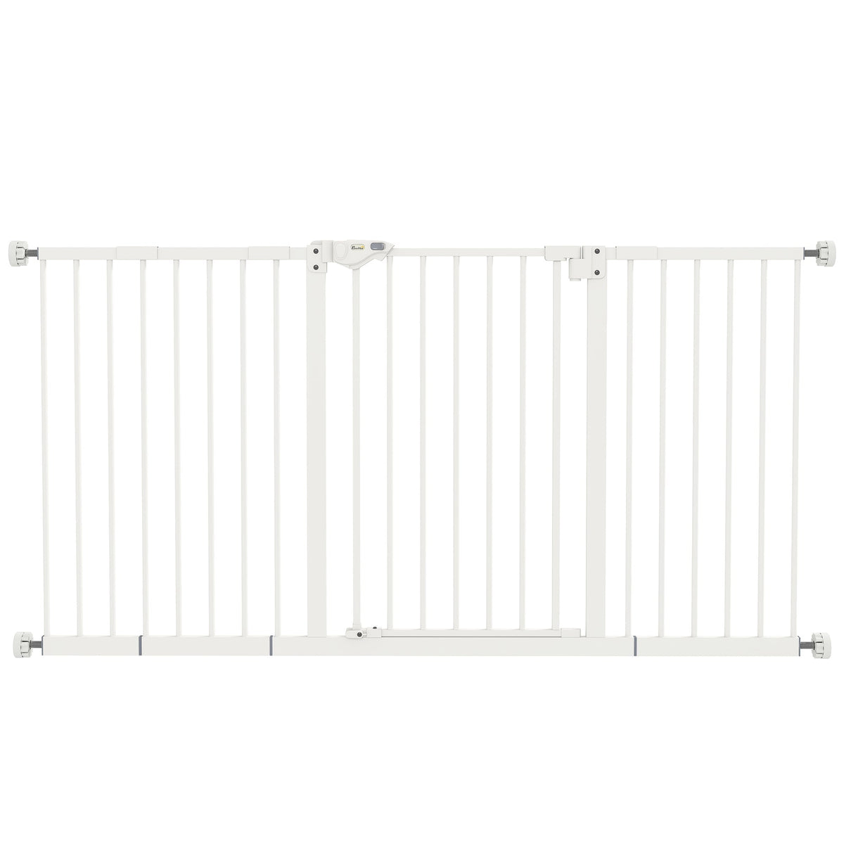PawHut Adjustable Safety Gate w/ Three Extensions, Four Adjustable Screws, White