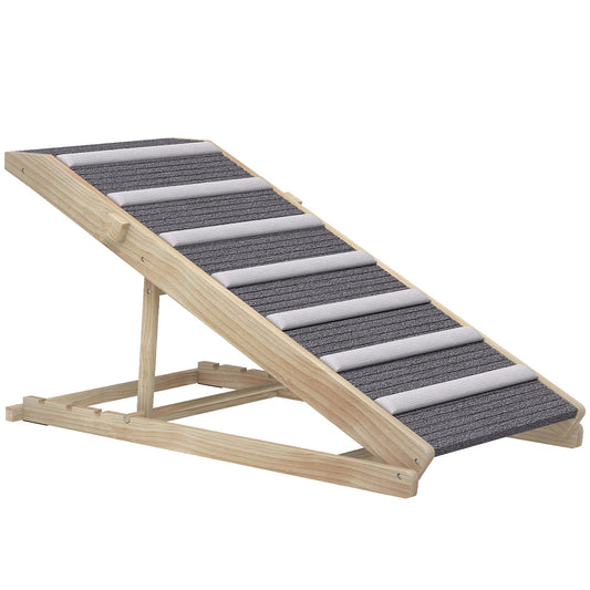 PawHut Dog Ramp for Couch in a Natural Wood Finish